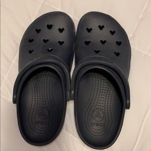 Navy blue Disney crocs